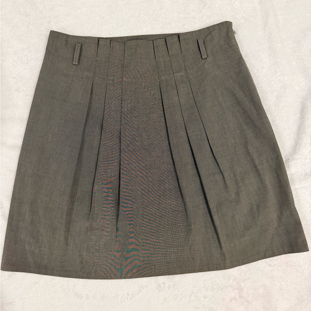 Theory Tailored Mini Skirt Taupe Brown Size 8